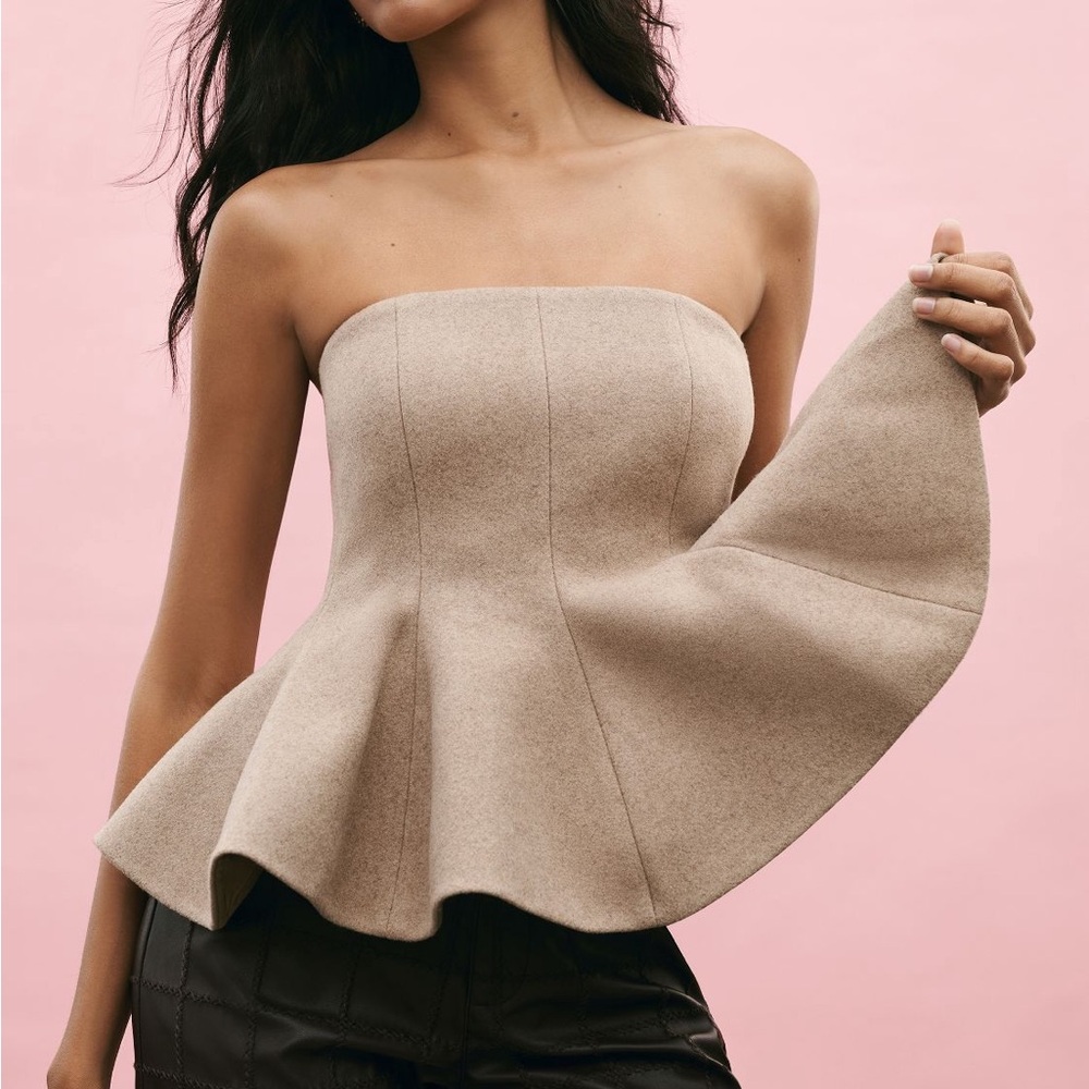 NWT Mare Mare x Anthropologie strapless peplum top
